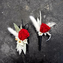 Load image into Gallery viewer, Preserved Rose Corsage and Buttonhole set