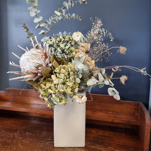 Dried arrangement in jug or pots