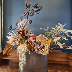 Dried arrangement in jug or pots