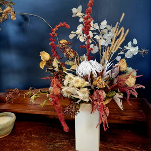 Dried arrangement in jug or pots