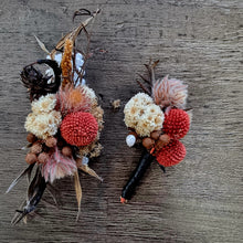 Load image into Gallery viewer, Wrist Corsage and Buttonhole / Boutonniere Set Dried
