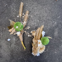 Load image into Gallery viewer, Wrist Corsage and Buttonhole / Boutonniere Set Dried
