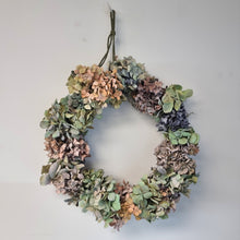 Load image into Gallery viewer, Soft pastel dried Hydrangea wreath - 35cm - Blanc Flowers
