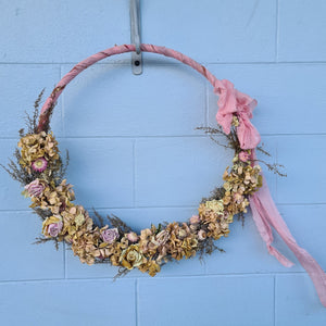 Dried Floral Hoop Wreath