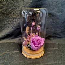 Load image into Gallery viewer, Large Lilac Preserved Rose Dome - Blanc Flowers
