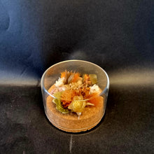 Load image into Gallery viewer, Autumn toned dried flowers in a small dome with cork base - Blanc Flowers
